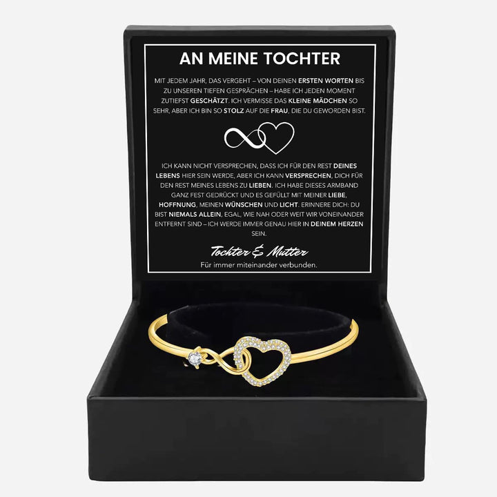 An meine Tochter - Unendlichkeit & Herz Armband mit Notiz