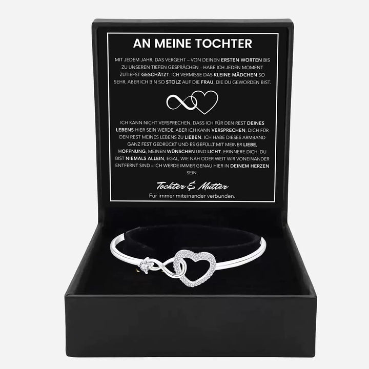 An meine Tochter - Unendlichkeit & Herz Armband mit Notiz