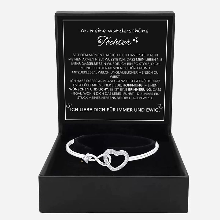An meine Tochter - Unendlichkeit & Herz Armband mit Notiz