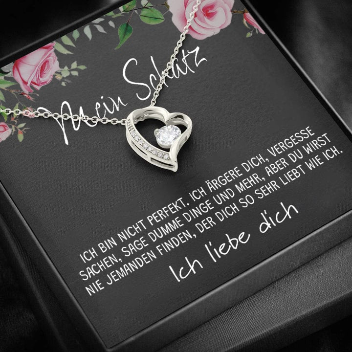Herz Halskette - Mein Schatz (S925Silber/Vergoldet)