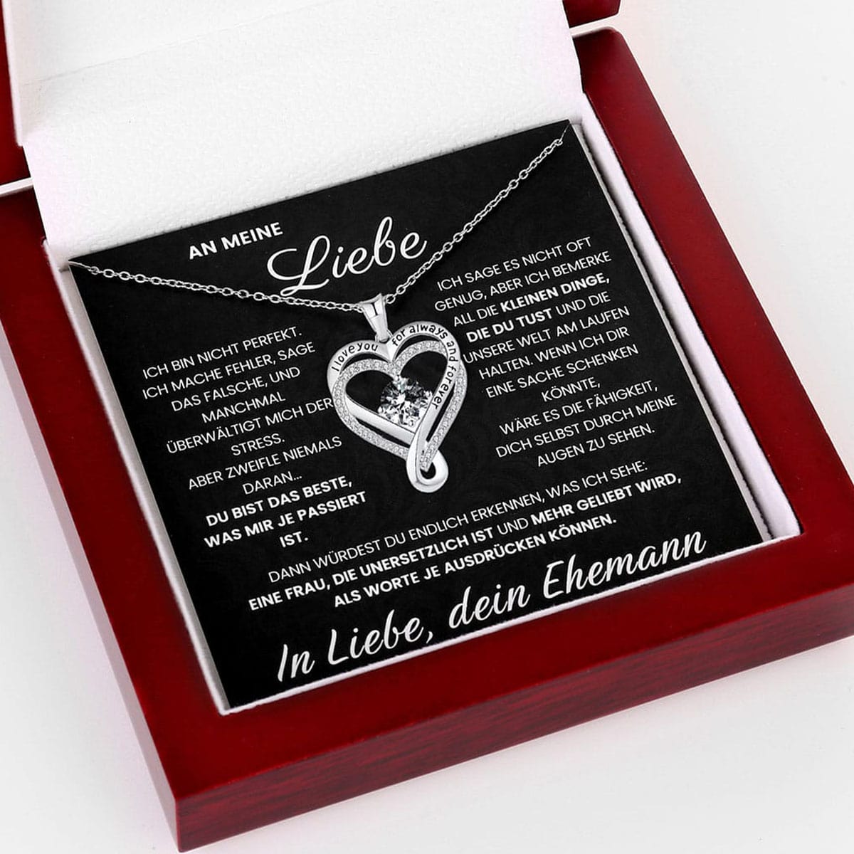 "An meine Liebe" Forever Herz Halskette