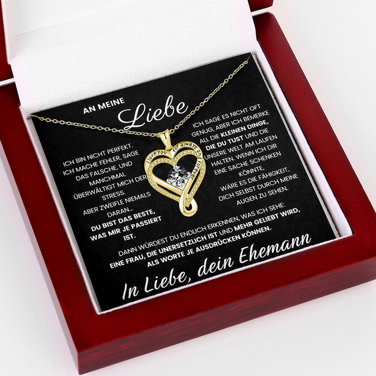 "An meine Liebe" Forever Herz Halskette