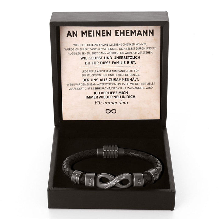 Unendlichkeits Namen Armband - Für den Mann der uns zusammenhält