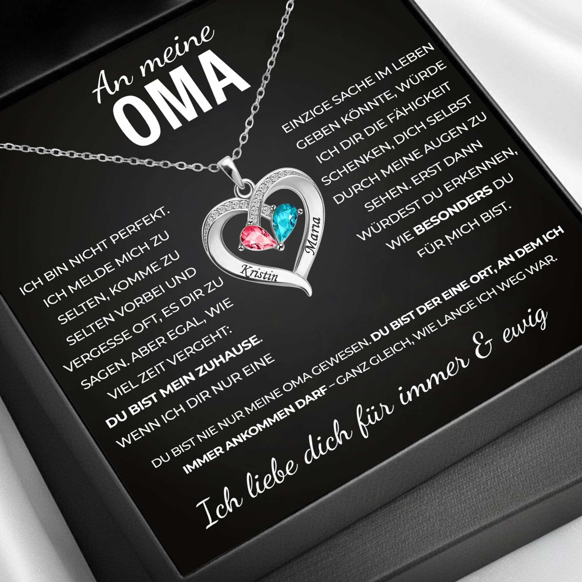 An meine Oma - 18k Geburtsstein Halskette