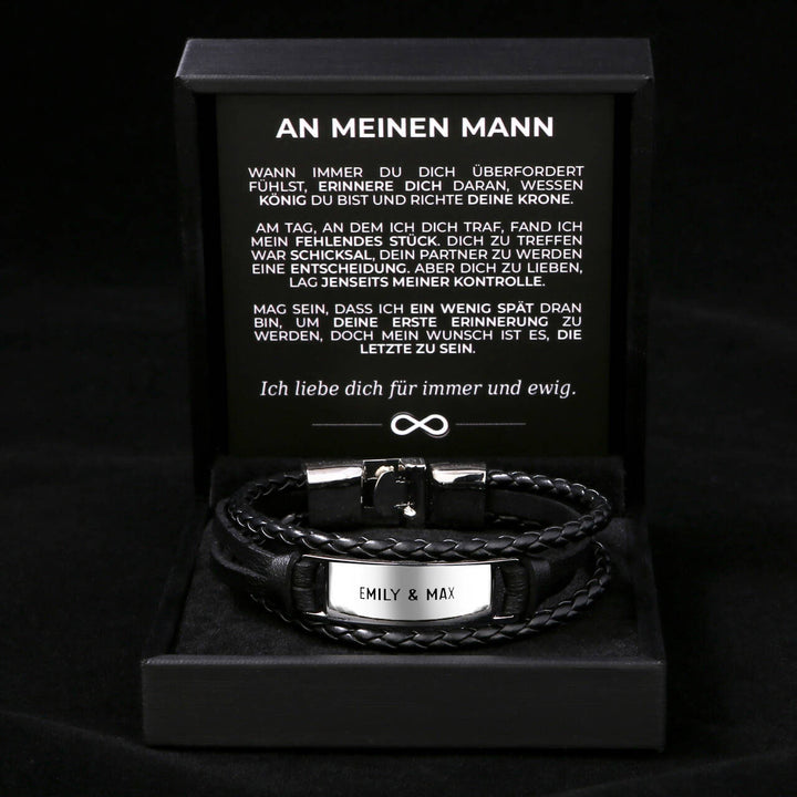 Personalisiertes Armband mit Ankerverschluss - An meinen Mann