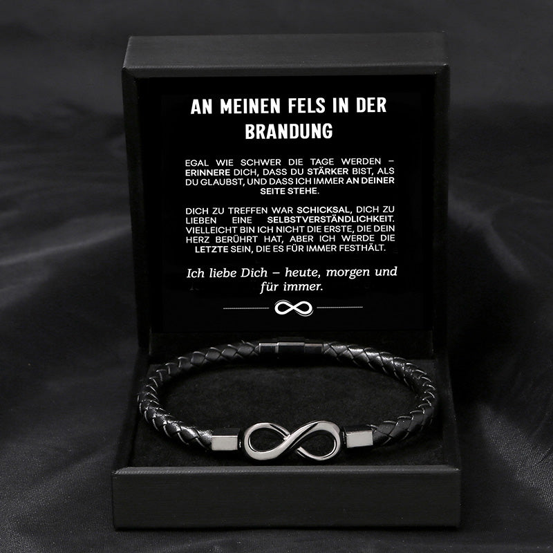 "An meinen Fels in der Brandung" - Unendlichkeits-Armband an meinen Mann