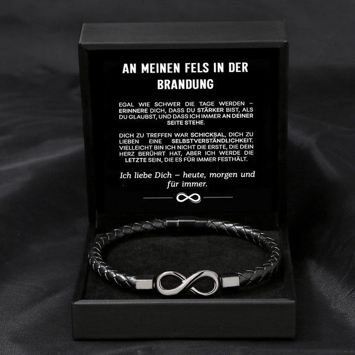 "An meinen Fels in der Brandung" - Unendlichkeits-Armband an meinen Mann