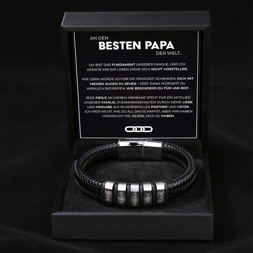 An den besten Papa der Welt - Personalisiertes Männer Familien Armband