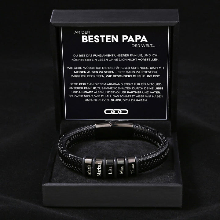 An den besten Papa der Welt - Personalisiertes Männer Familien Armband
