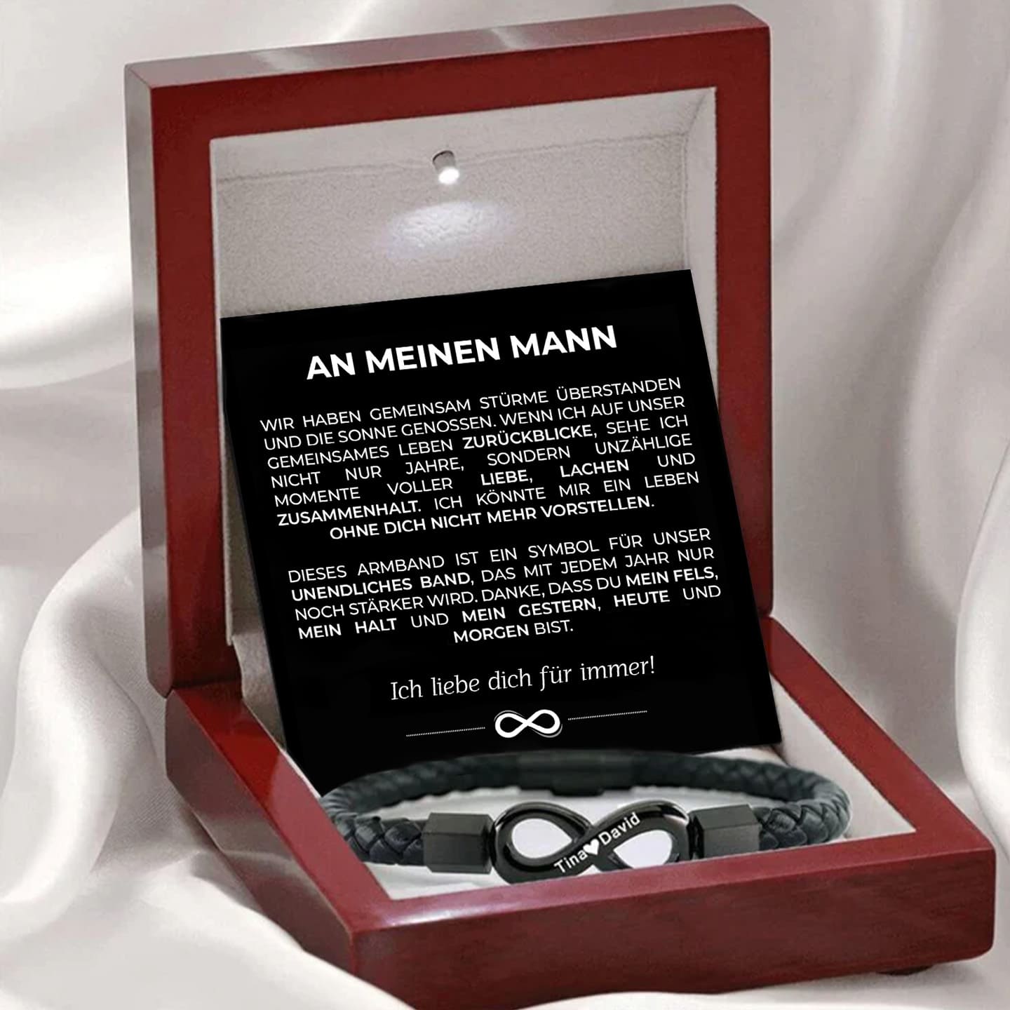 An meinen Mann - Wir gegen die Welt - Personalisiertes Unendlichkeits-Armband