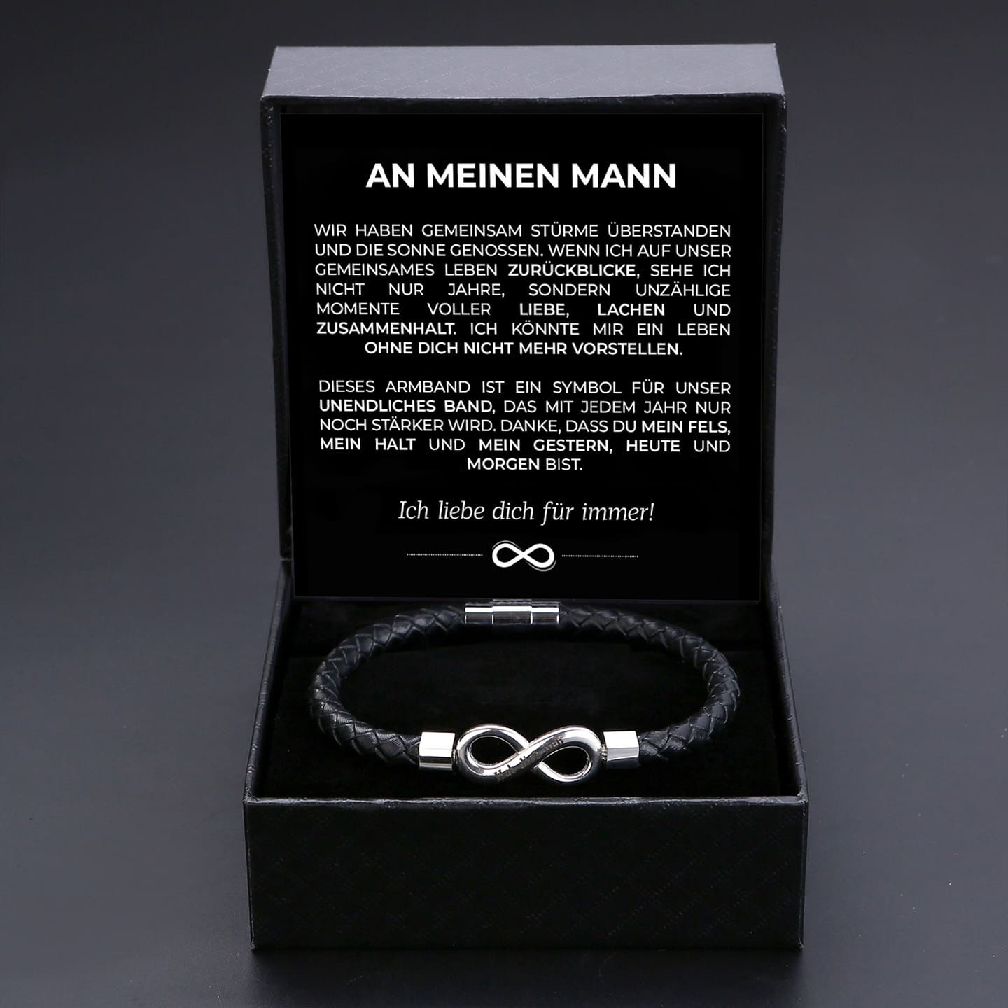 An meinen Mann - Wir gegen die Welt - Personalisiertes Unendlichkeits-Armband