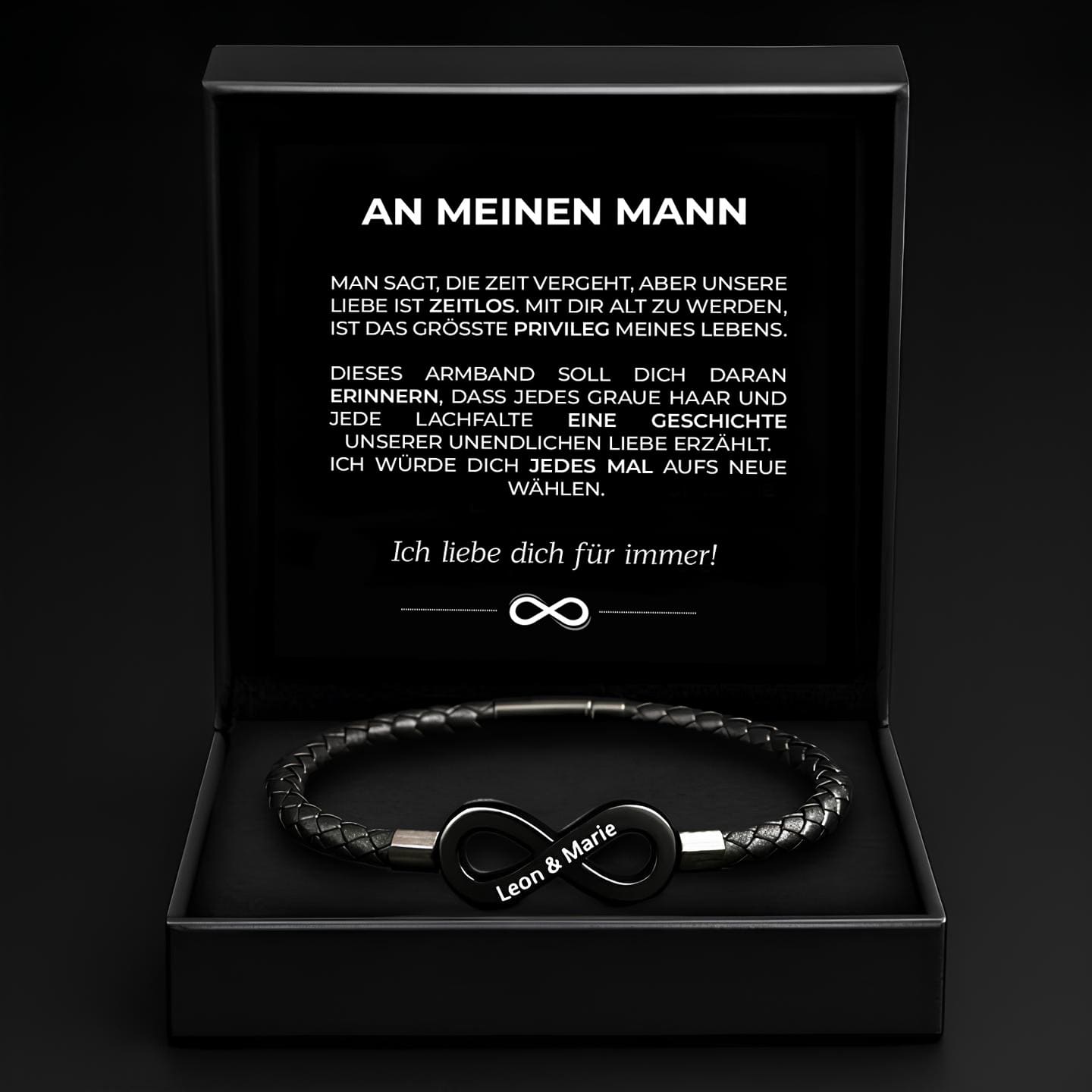 An meinen Mann - Gemeinsam alt werden - Personalisiertes Unendlichkeits-Armband