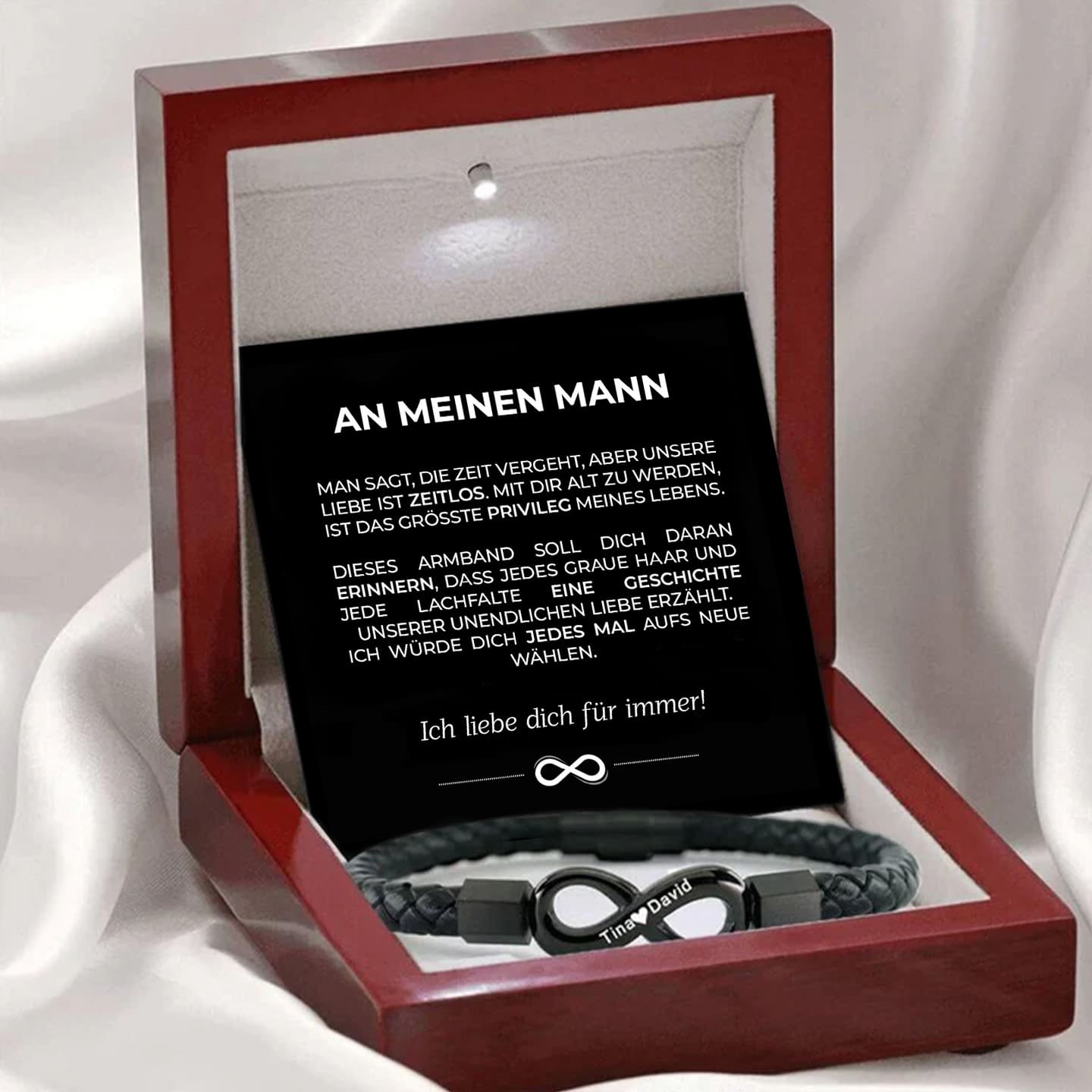 An meinen Mann - Gemeinsam alt werden - Personalisiertes Unendlichkeits-Armband