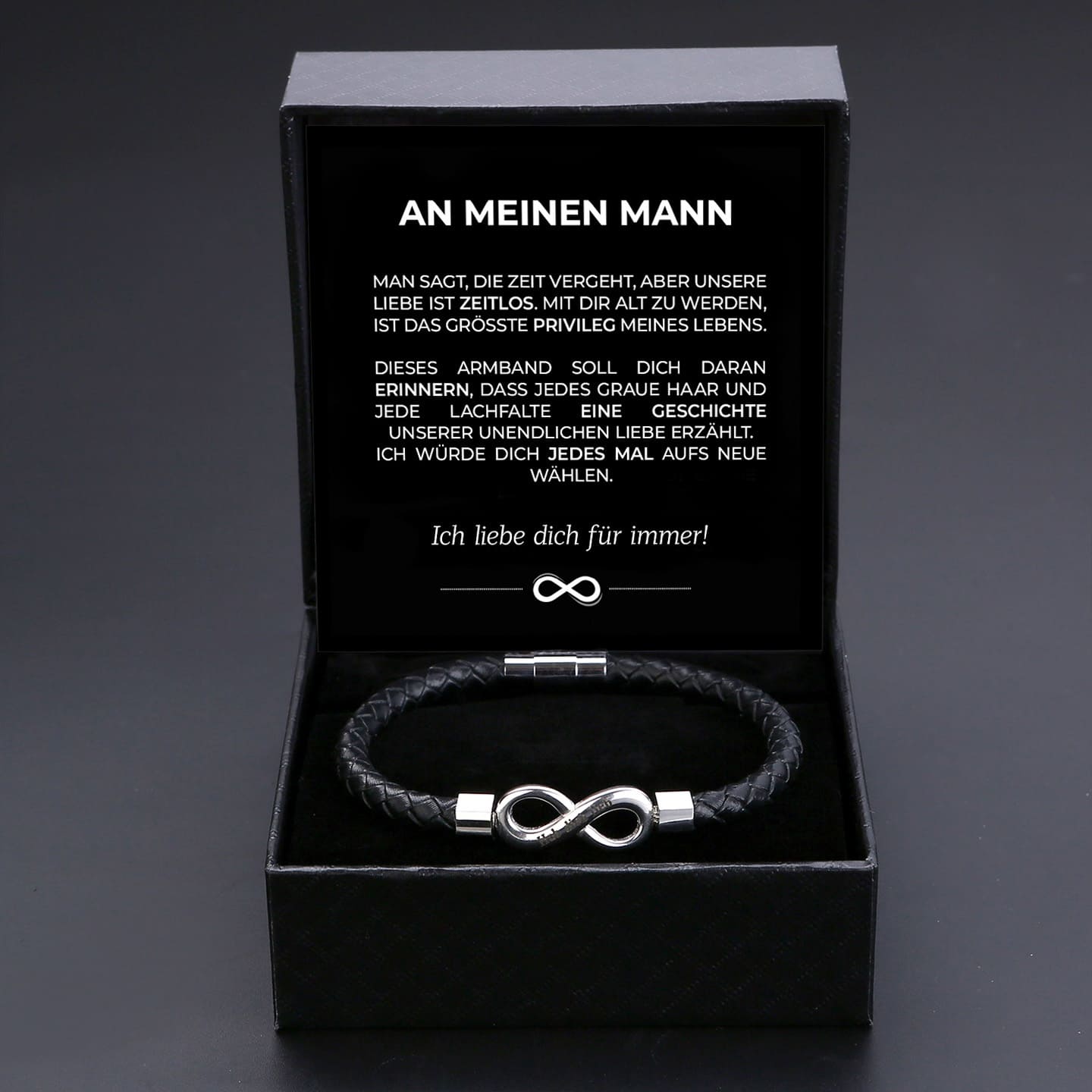 An meinen Mann - Gemeinsam alt werden - Personalisiertes Unendlichkeits-Armband