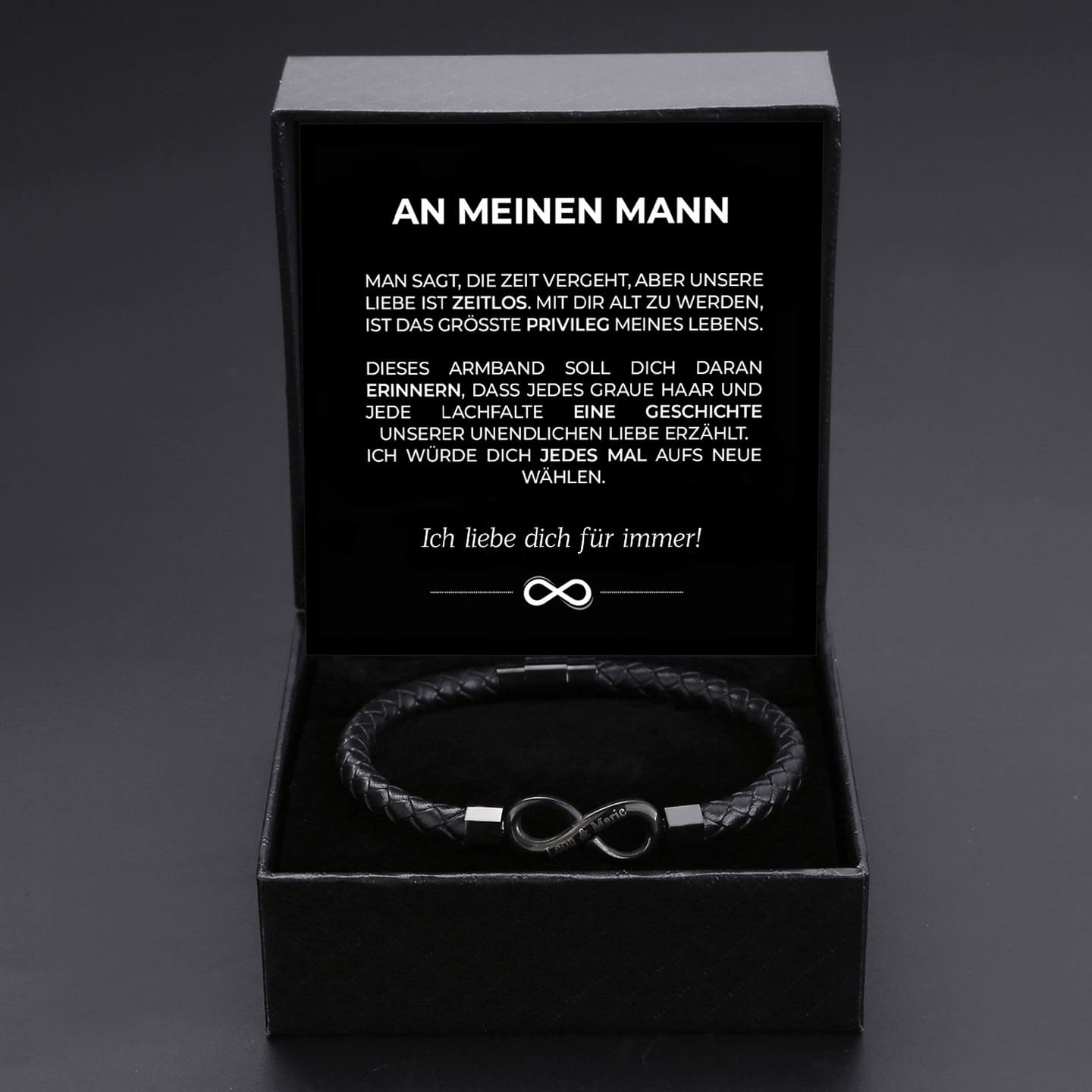 An meinen Mann - Gemeinsam alt werden - Personalisiertes Unendlichkeits-Armband
