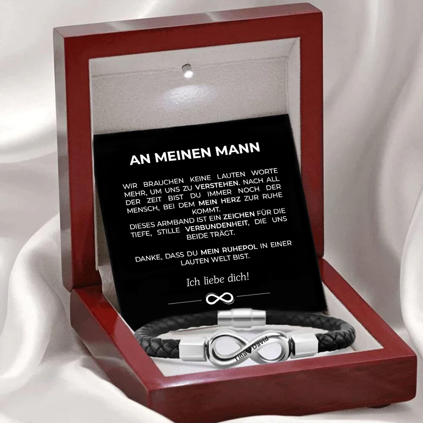 An meinen Mann - Seelenverwandtschaft - Personalisiertes Unendlichkeits-Armband