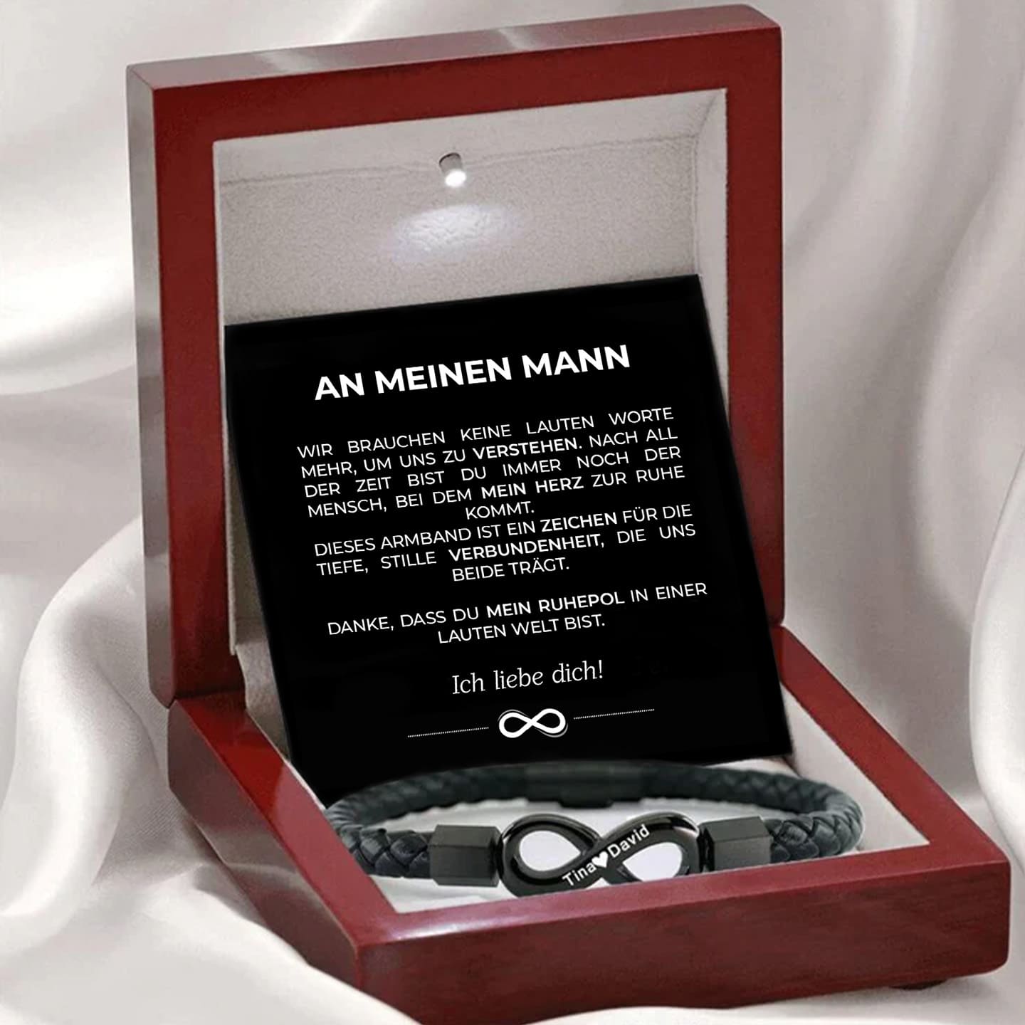 An meinen Mann - Seelenverwandtschaft - Personalisiertes Unendlichkeits-Armband