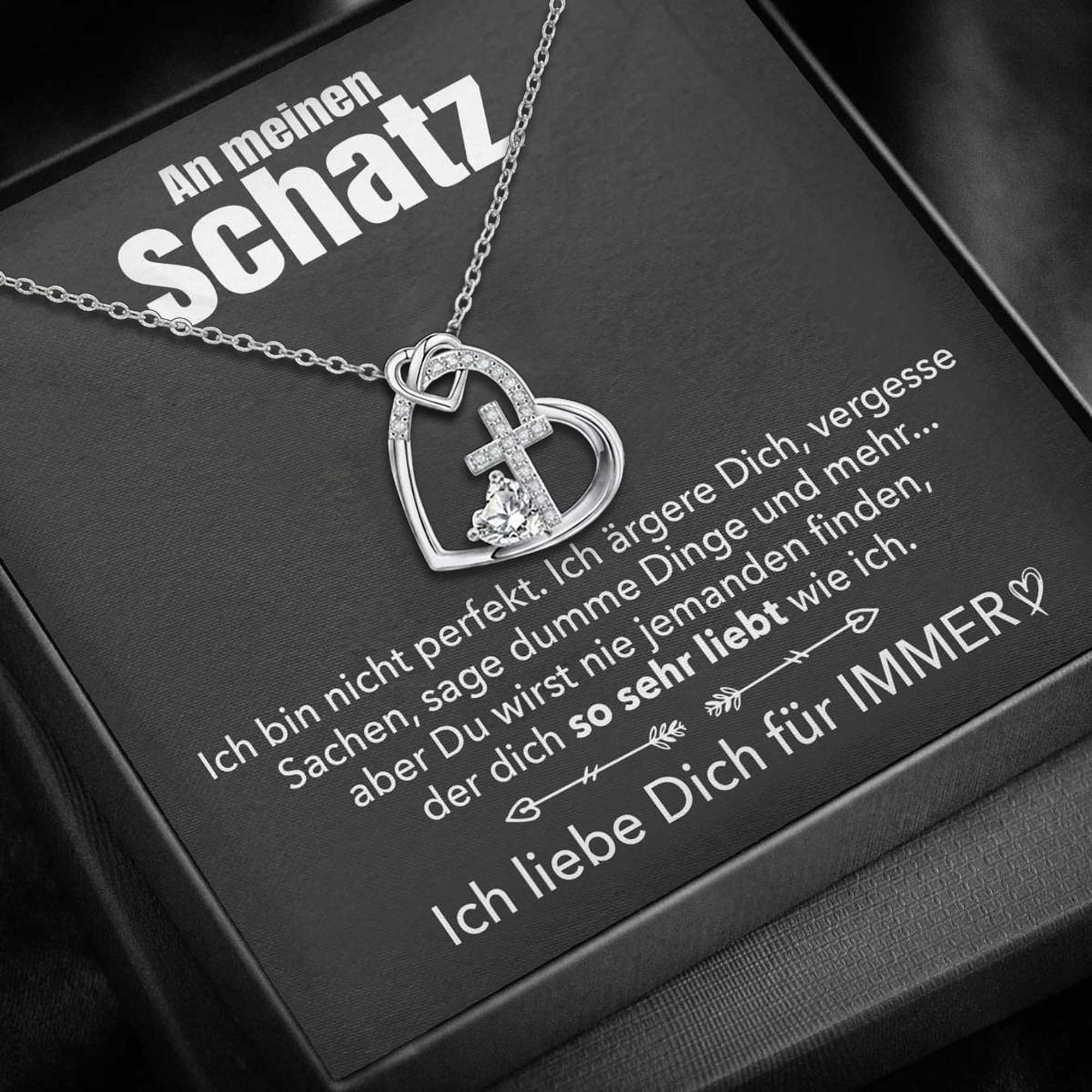 An meinen Schatz - Kreuz-Herz Halskette