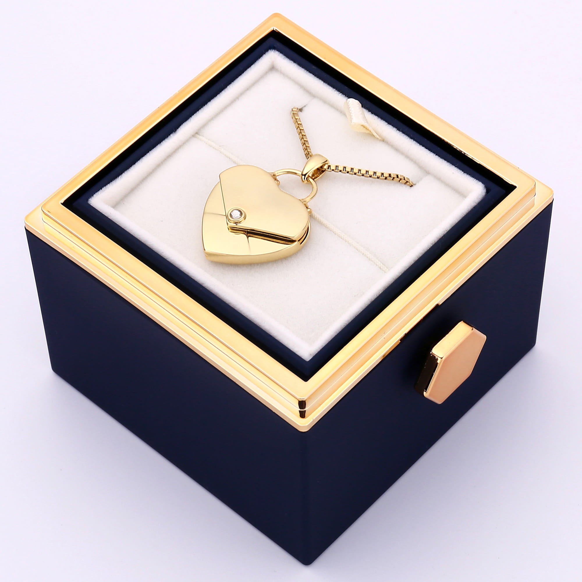 Rosenbox mit Herzkette mit Gravur