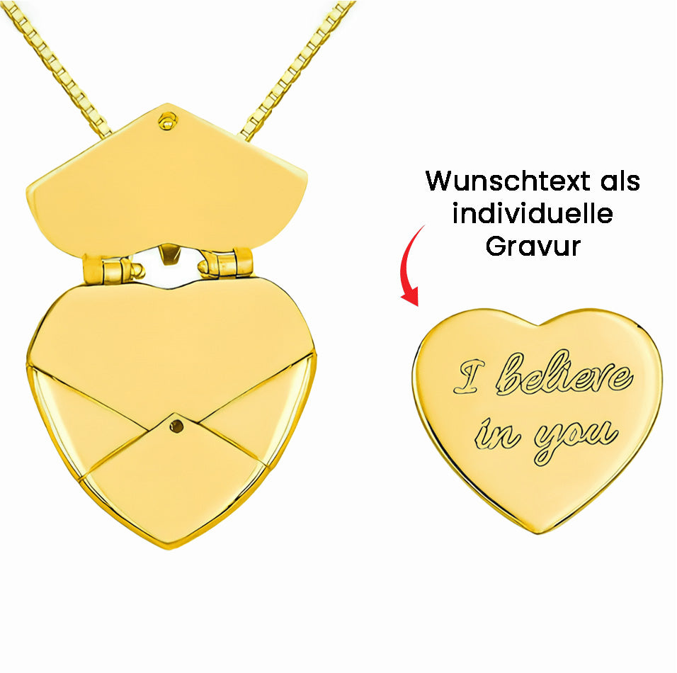 Rosenbox mit Herzkette mit Gravur