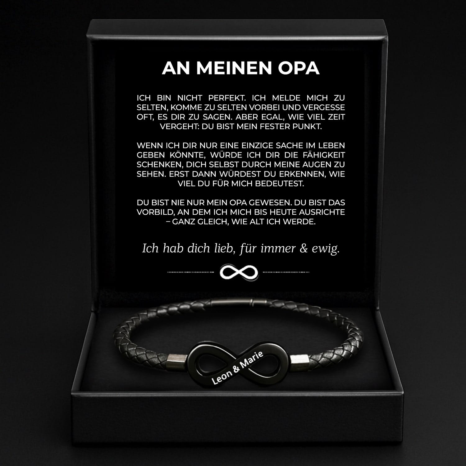 An meinen Opa - Personalisiertes Unendlichkeits-Armband