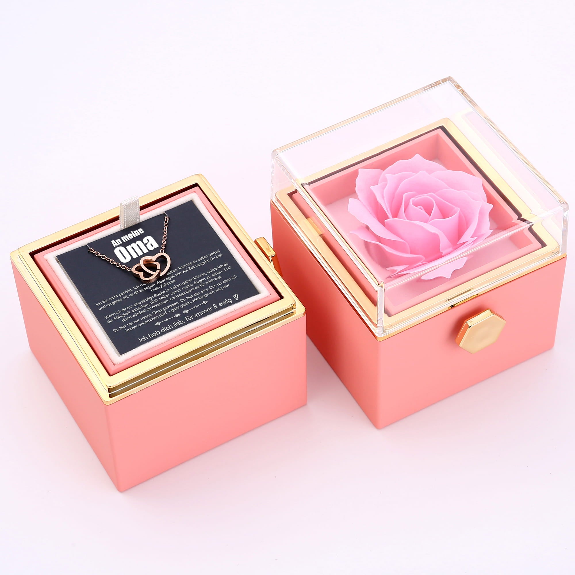 An meine Oma - Ewige Rosenbox mit versteckter Halskette