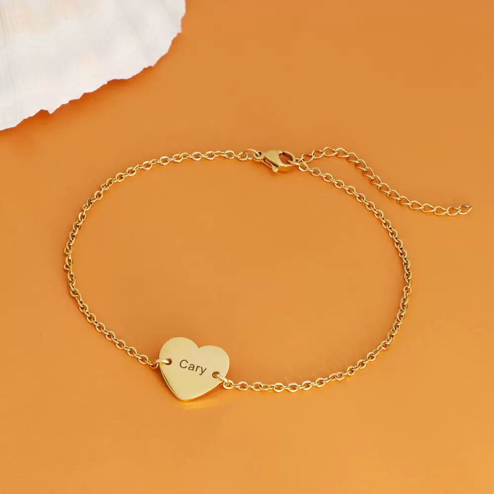 Herz-Fußkette mit Namen