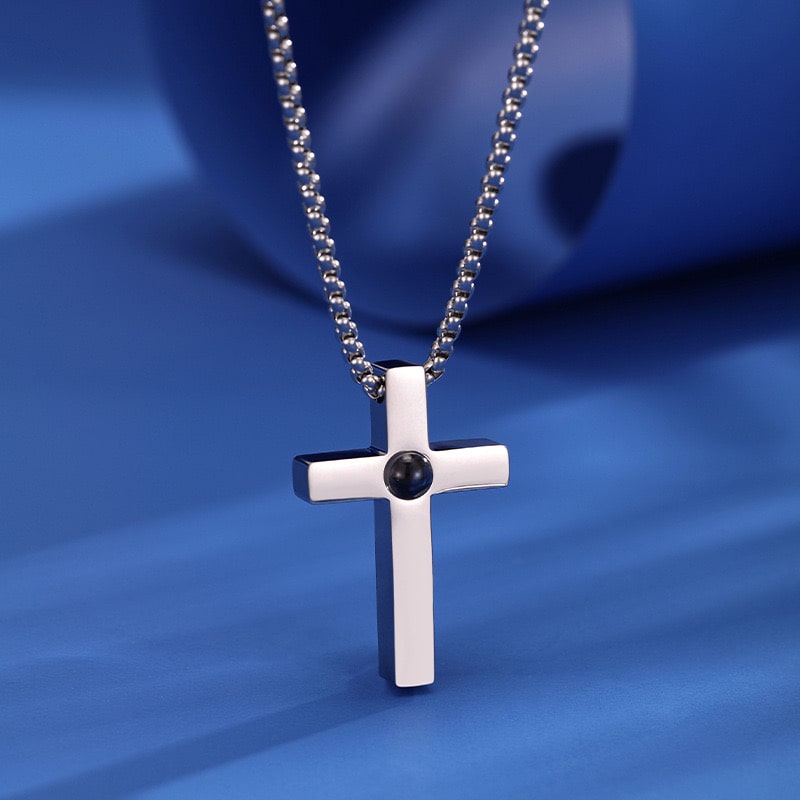 Personalisierte Kreuz Halskette mit Foto