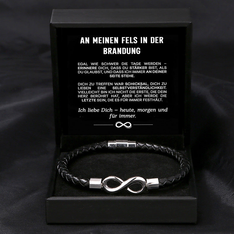 "An meinen Fels in der Brandung" - Unendlichkeits-Armband an meinen Mann