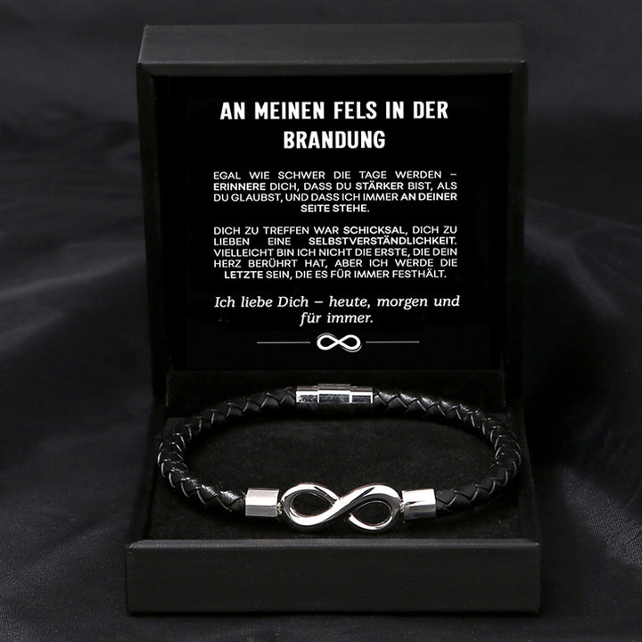 "An meinen Fels in der Brandung" - Unendlichkeits-Armband an meinen Mann
