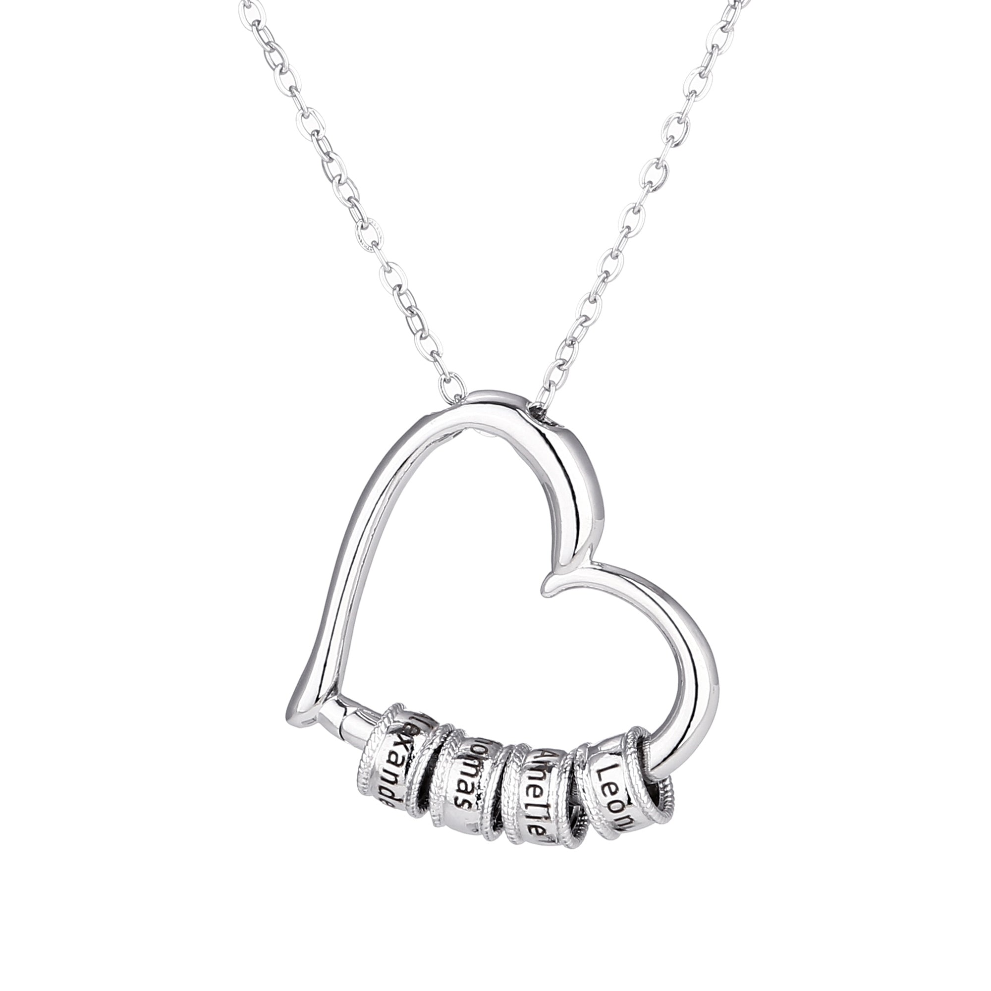 Familie Herz Gravur Anhänger mit personalisierten Namenringen - Für die beste Mama der Welt