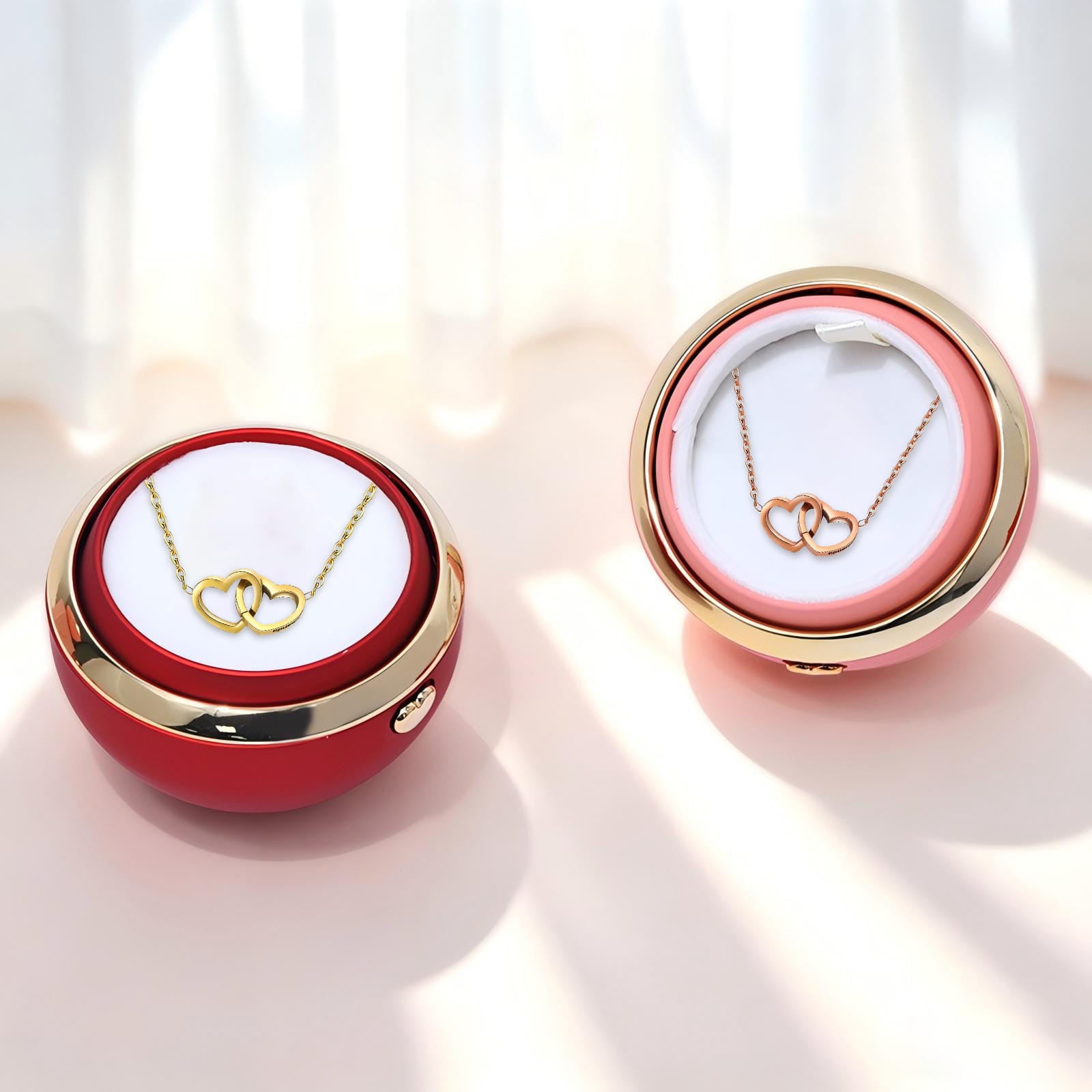 Ewige Rosenbox - Mit versteckter 14k Gold Doppelhalskette