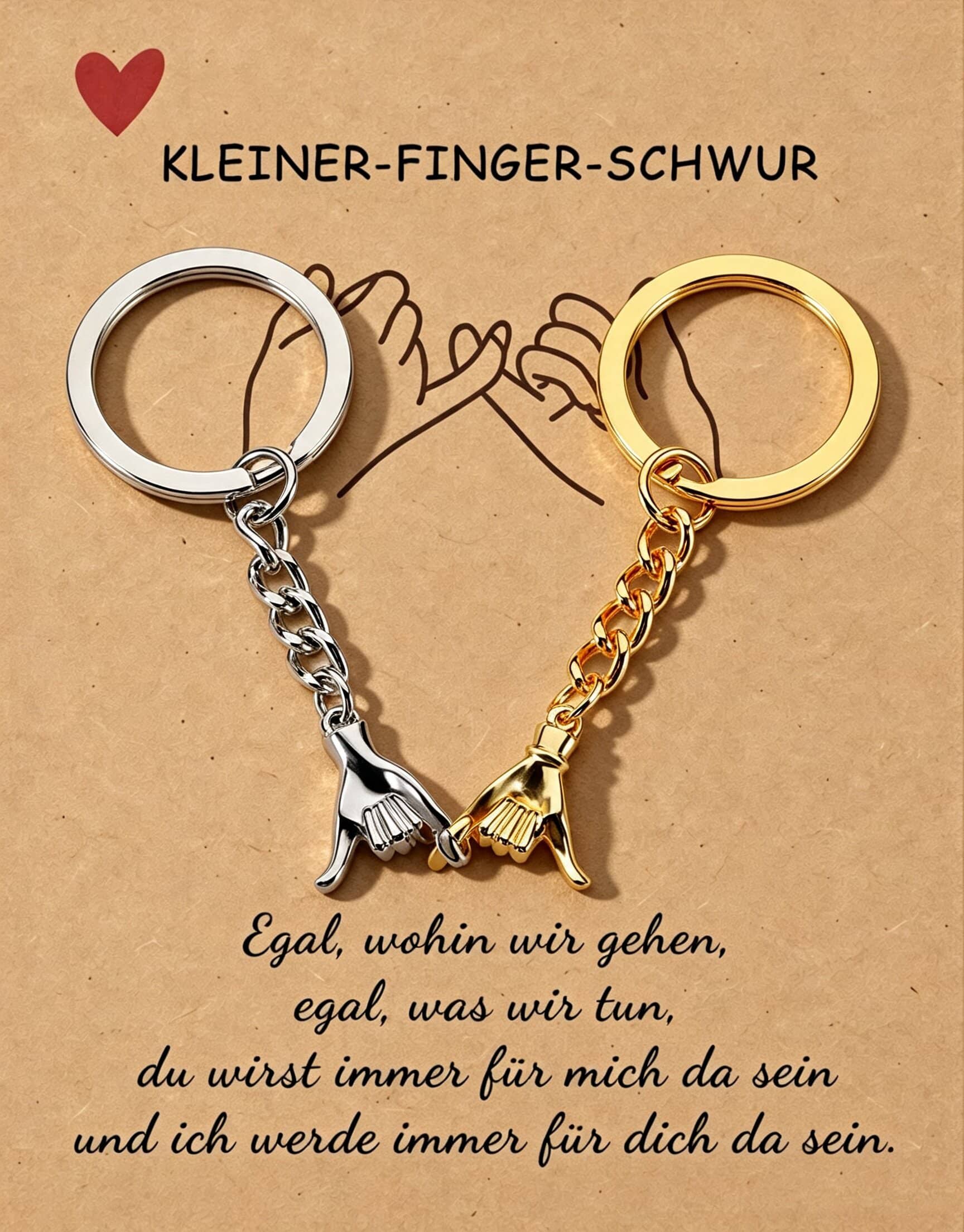 Kleiner-Finger-Schwur Schlüsselanhänger Set