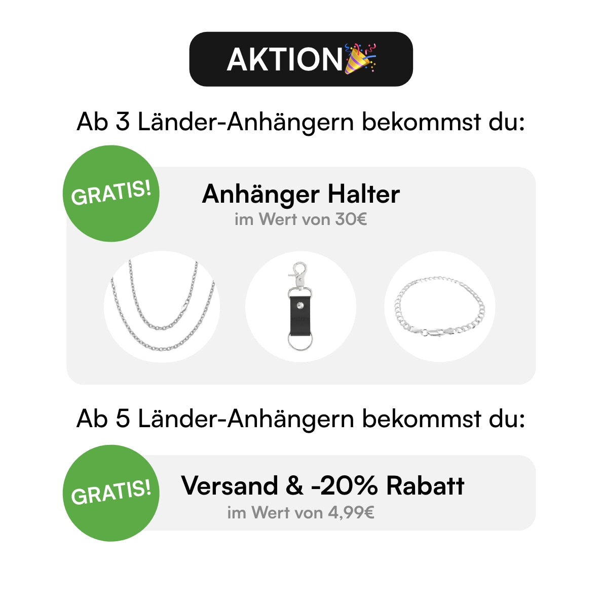 Länder Anhänger Set