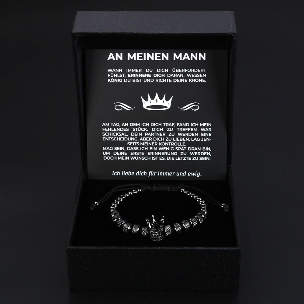 An meinen Mann - "Richte Deine Krone" Armband Geschenk Set