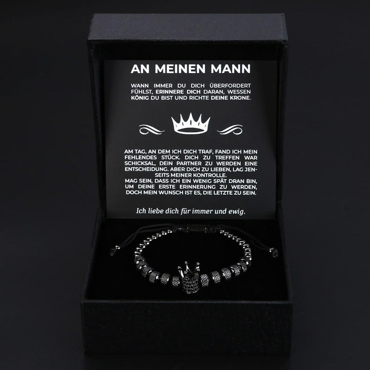 An meinen Mann - "Richte Deine Krone" Armband Geschenk Set