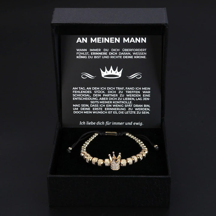 An meinen Mann - "Richte Deine Krone" Armband Geschenk Set