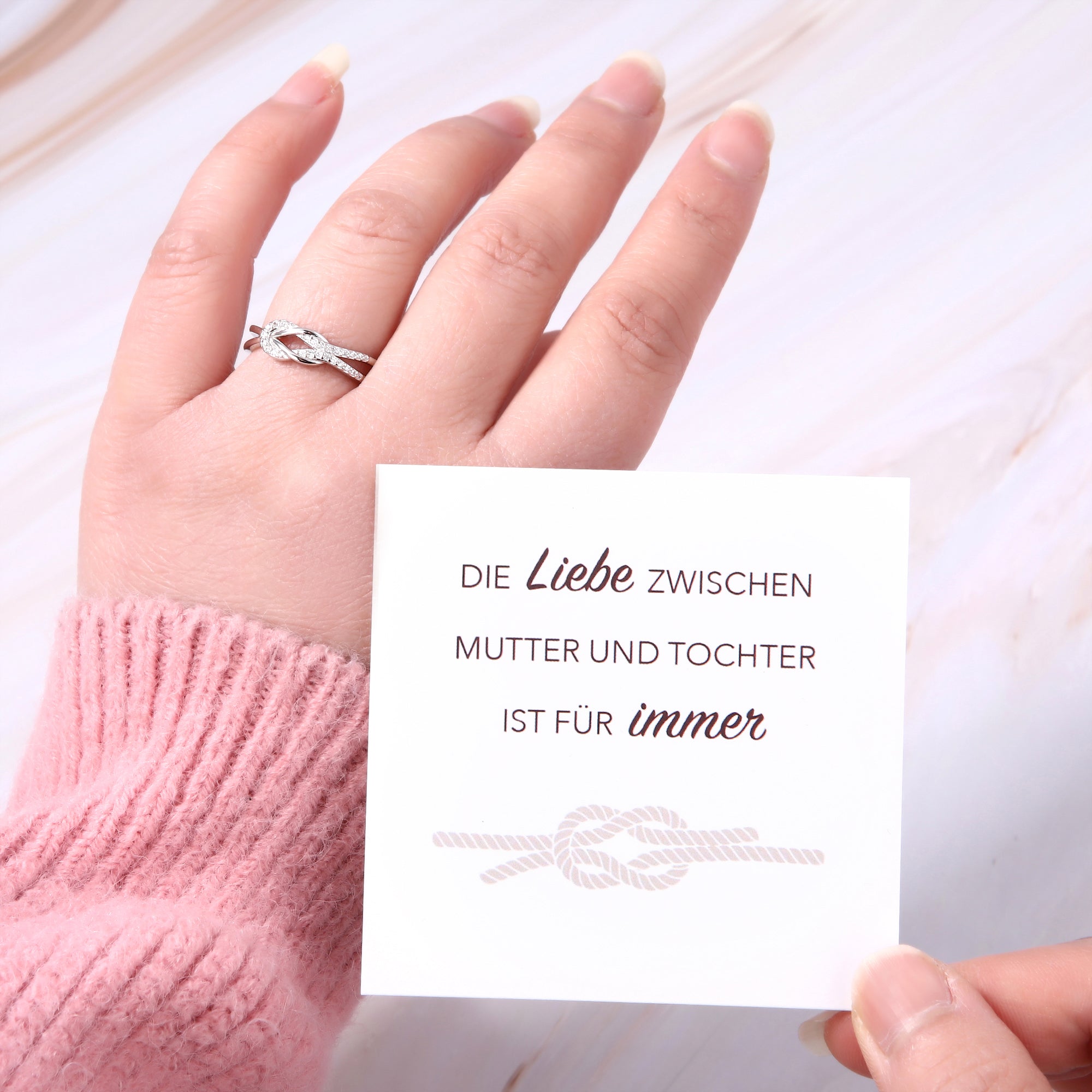 Mutter und Tochter - Liebesknoten Ring