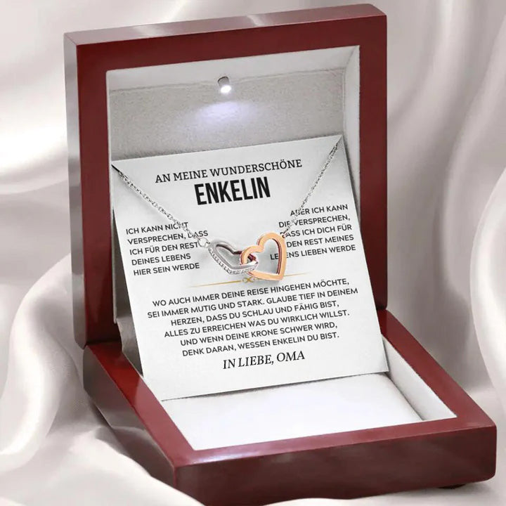 14k Weißgold Ausführung Halskette - An meine Enkelin von Oma
