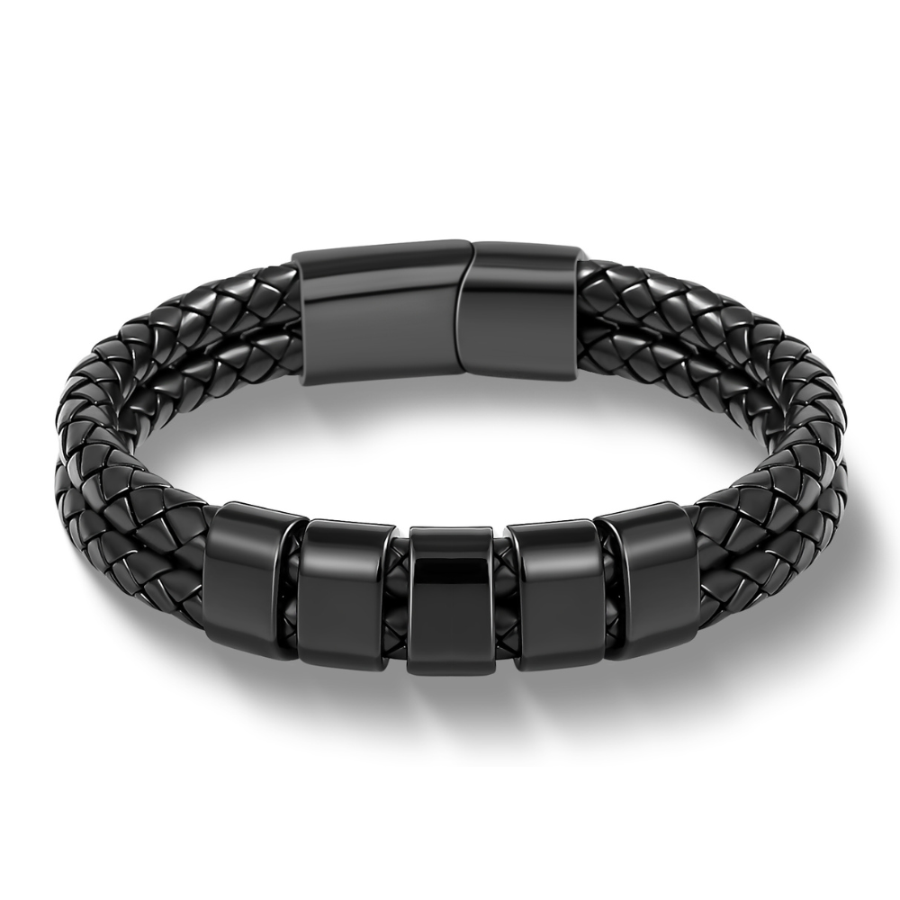 Lederarmband mit gravierten Beads