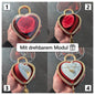 Herzschloss Rosenbox – mit Doppelherz Halskette und echter Rose