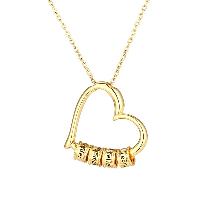 Herzkette mit personalisierten Namenringen - Für die beste Mama der Welt - Ewige Rosenbox