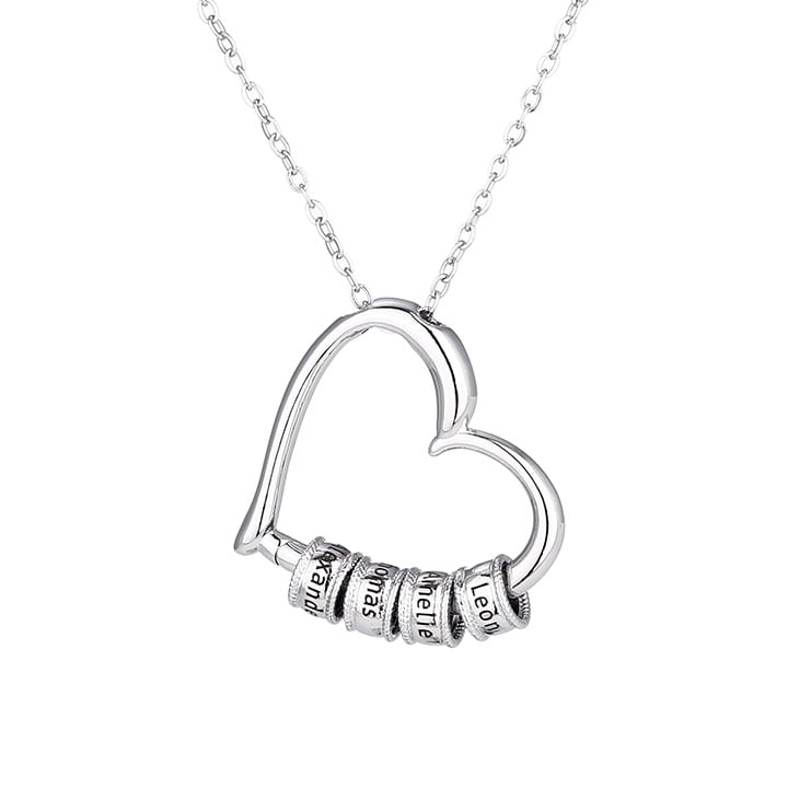 Herzkette mit personalisierten Namenringen - Für die beste Mama der Welt - Ewige Rosenbox