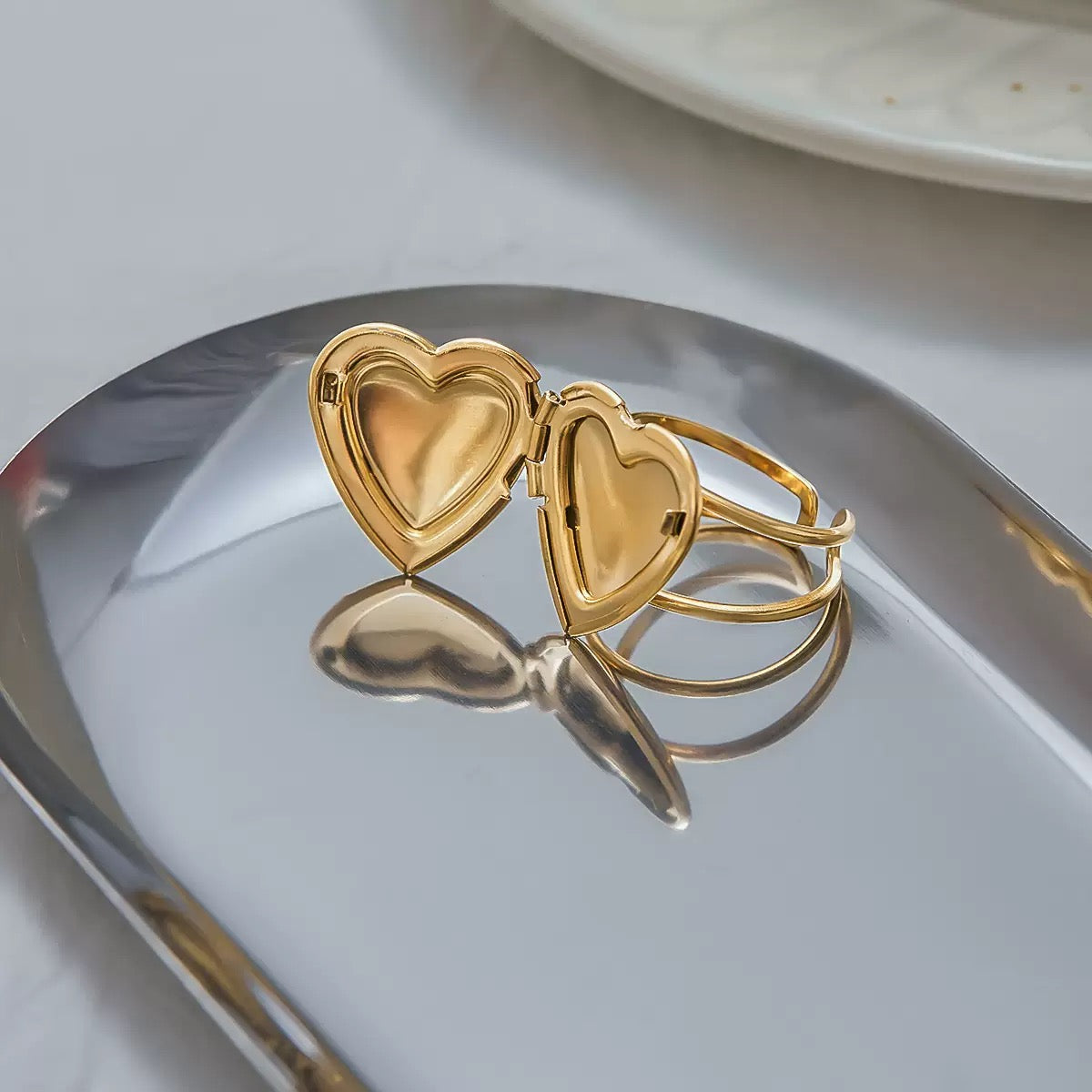 Personalisierter Herz Foto Ring