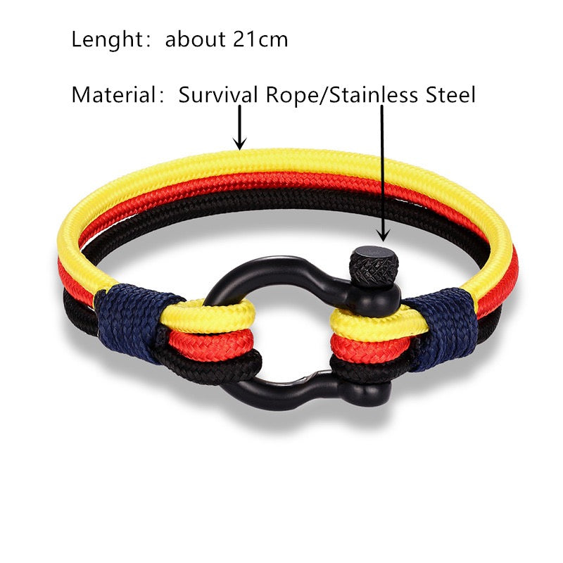 Geflochtenes Länder-Armband mit Flaggenfarben