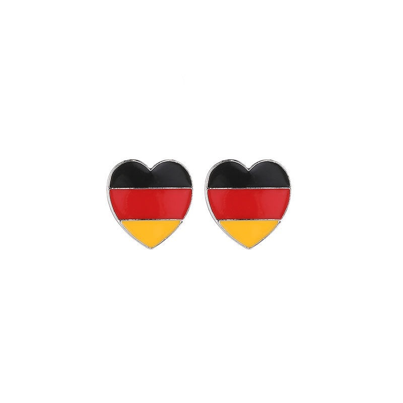 Deutschland Herz Ohrringe – Ohrstecker & Hängeohrringe in Schwarz-Rot-Gold