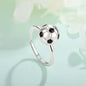 Fußball Ring – Silberfarbener verstellbarer Ring mit Fußballmotiv