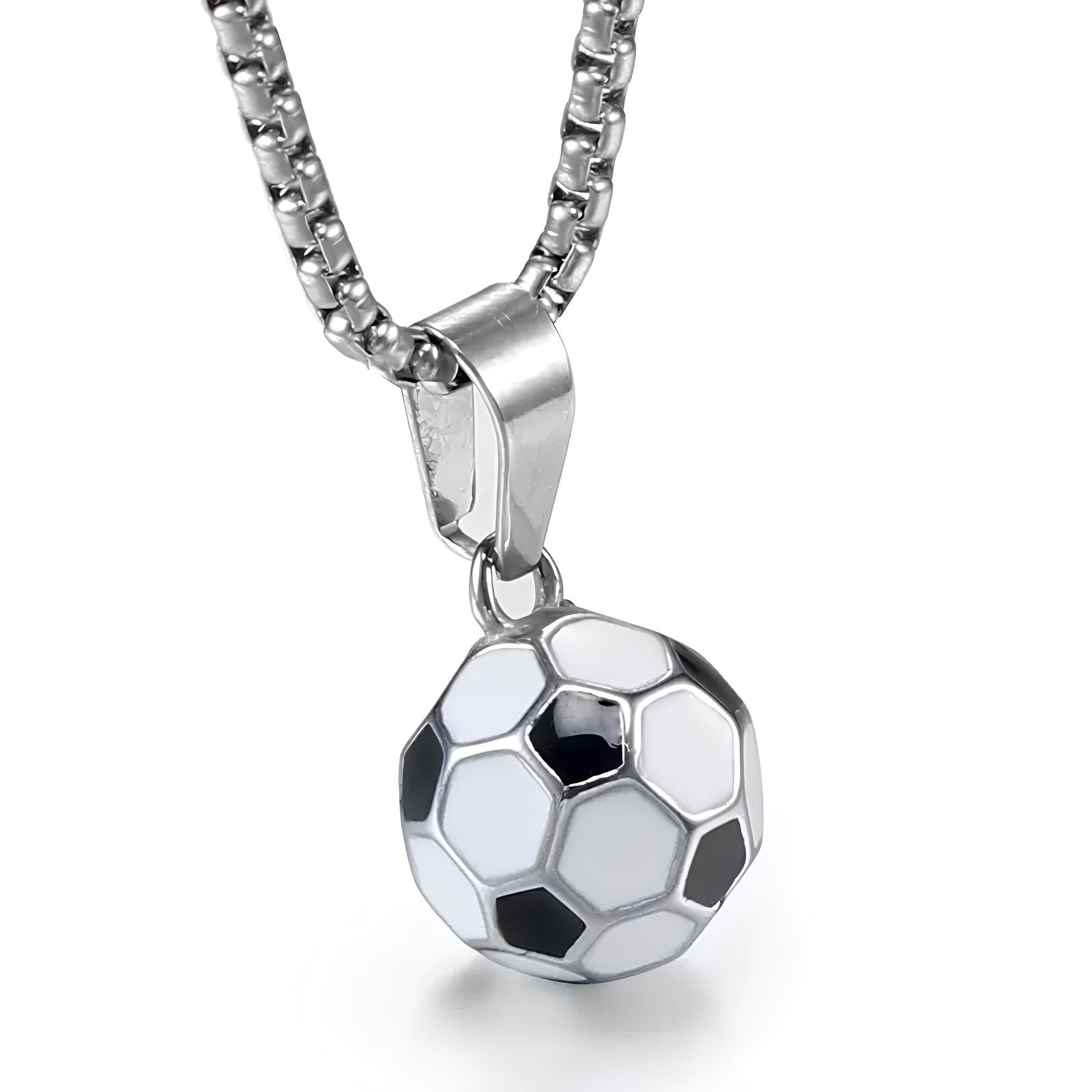 3D-Fußball-Halskette in glänzender Optik