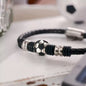 Fußball Lederarmband mit Ball-Perle
