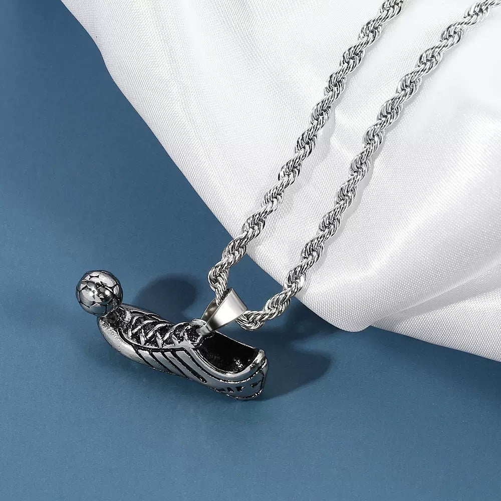 Fußball Kette mit Schuh & Ball Anhänger